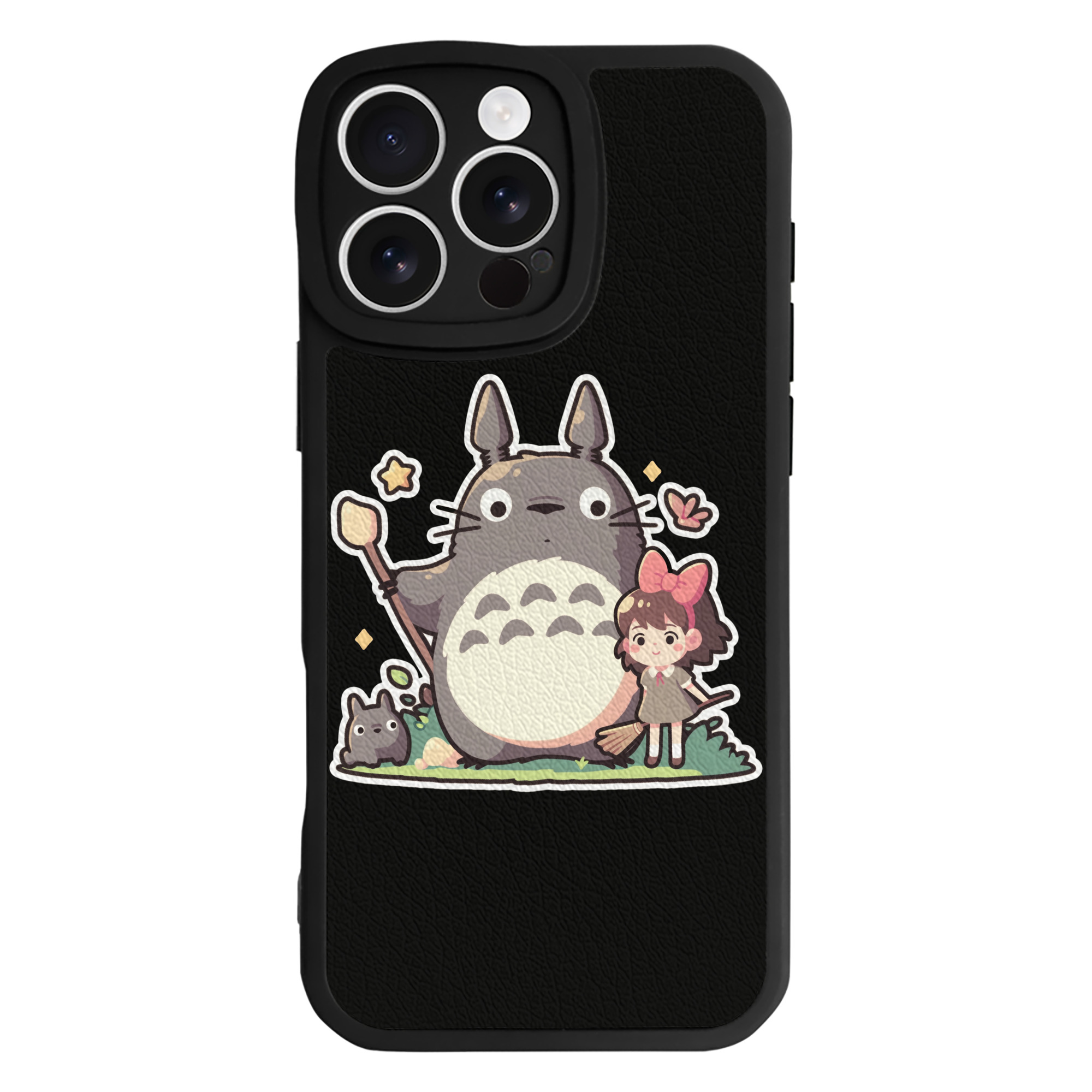 （画像用） となりのトトロ 草壁メイ 草壁サツキ My Neighbor Totoro Satsuki Kusakabe Mei Kusakabe 【iPhone 16シリーズ対応】シリコンスマホケース（レザー調） 材質：シリコン